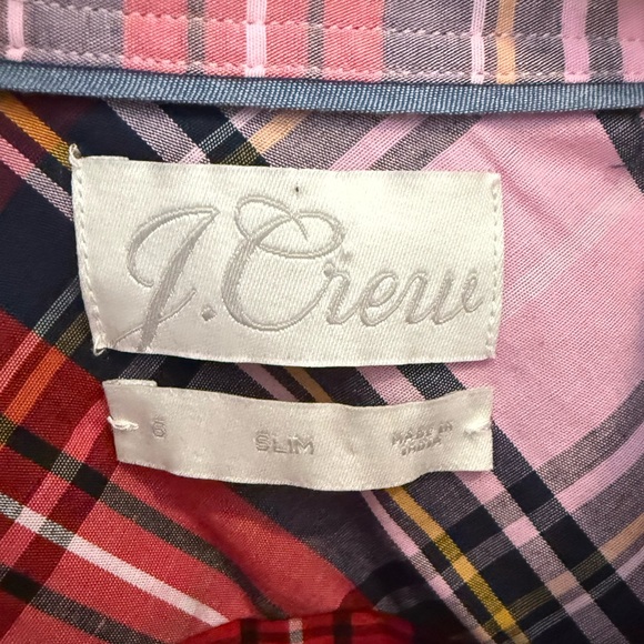 J.Crew Rare Pink Tartan Plaid Classic Button Down, Size 6 Slim Fit Collegiate - Picture 5 of 12